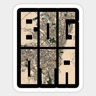 Bogota, Colombian City Map Typography - Vintage Sticker